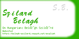 szilard belagh business card